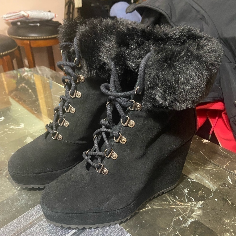 Castaner 1927 Black suede wedge booties Sz 37